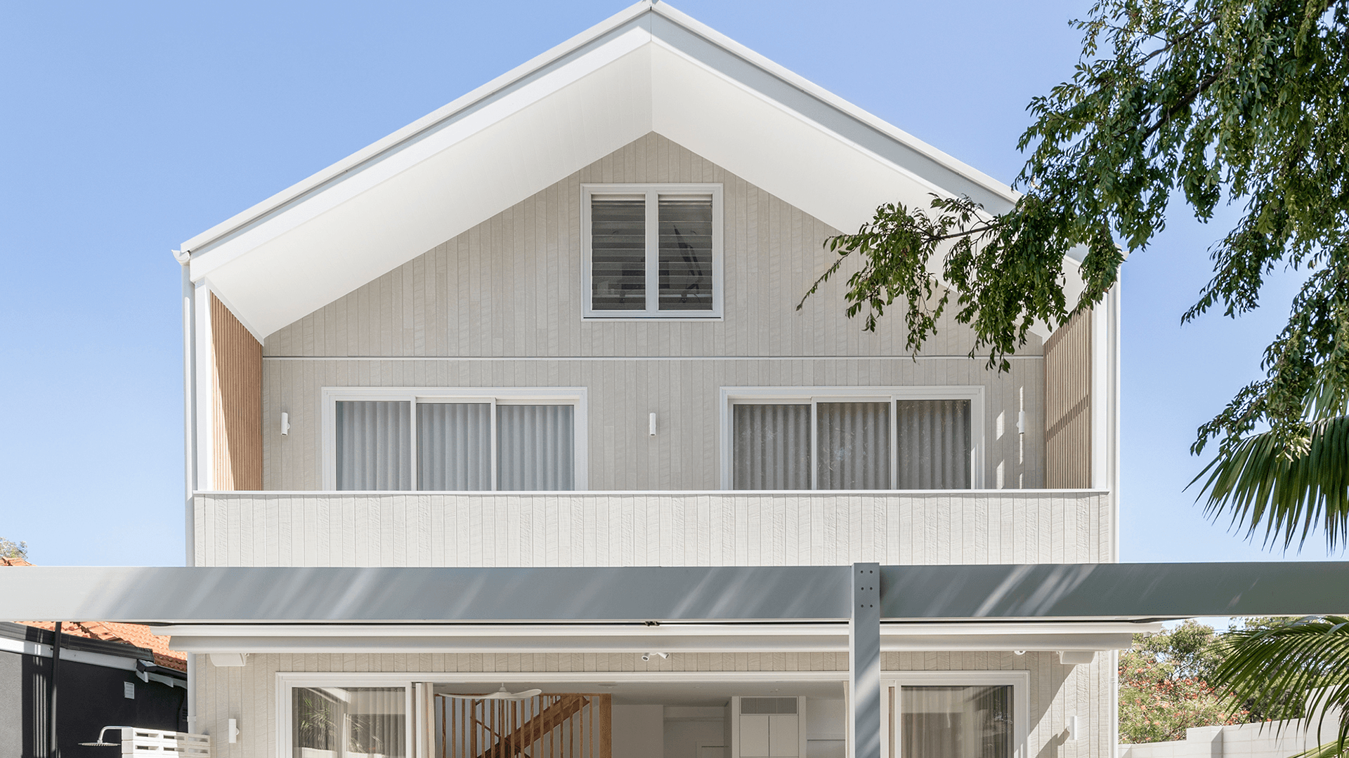 Home façade featuring Cemintel Weatherboard fibre cement cladding